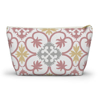 Portugal Tile Accessory Pouch w T-bottom in Pink